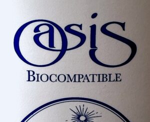 biocompatible label on Oasis laundry bottle