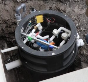 The IrriGray greywater system by WaterRenu during installation